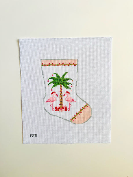 Christmas Flamingo - Ornament Sized Stocking