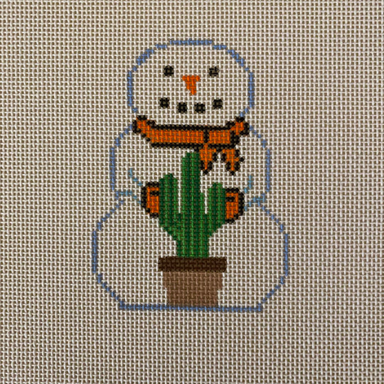 Snowman with Cactus