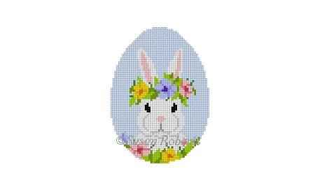 Floral Crown Bunny - 4" Egg