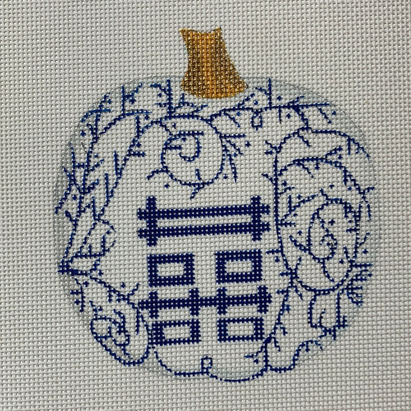 Blue & White Pumpkin - Vines