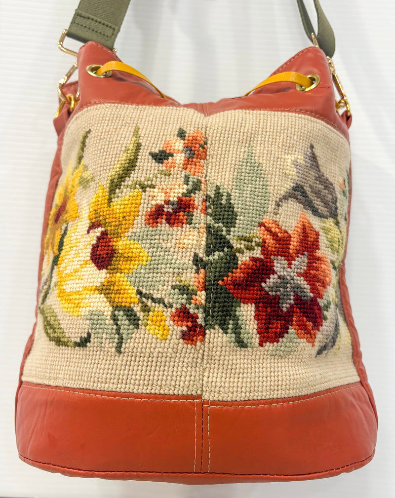 Bell Pull Bucket Bag - Bespoke Needlepoint Bag Collection