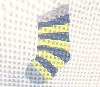 Mini Sock Blue & Green Stripes