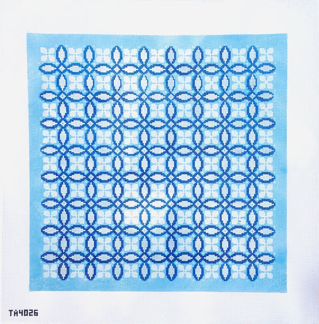 Primrose and Bowen's Knot Pillow - Blue