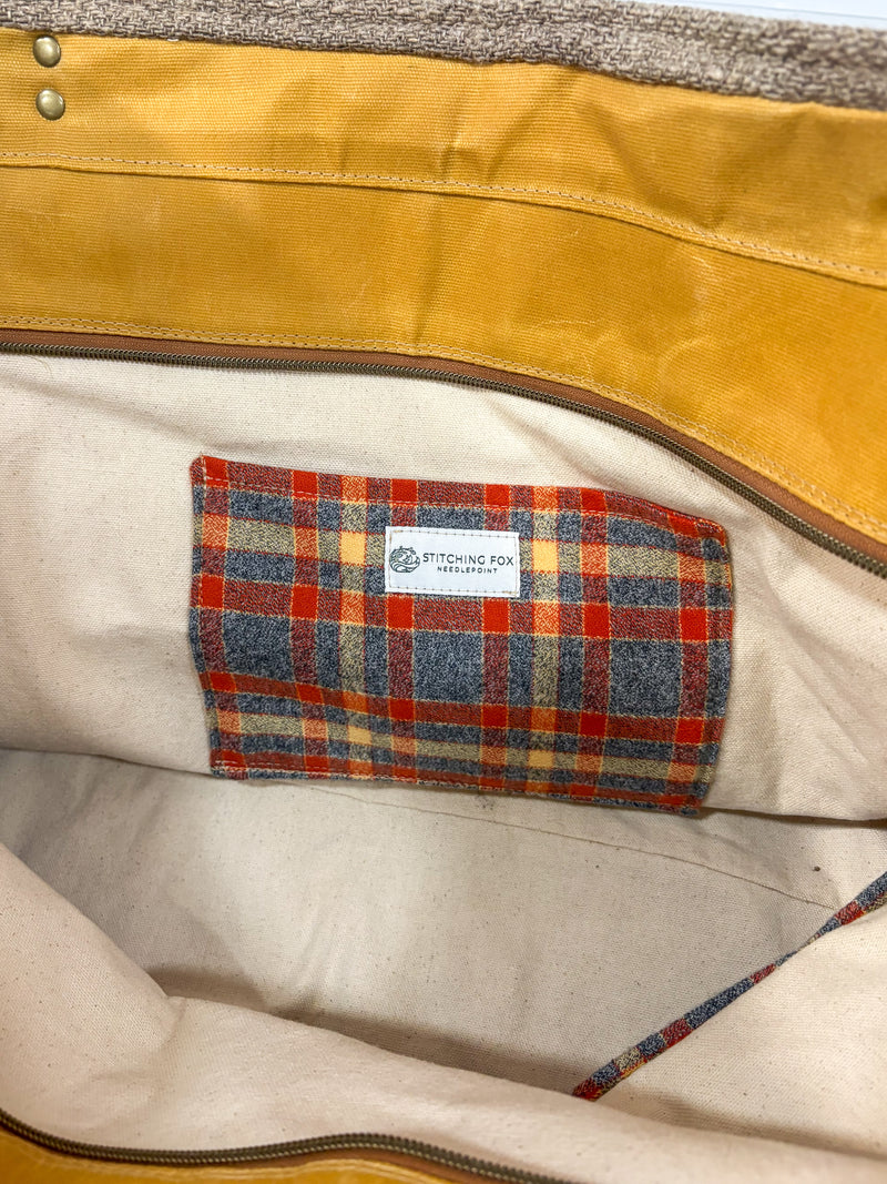 Hungarian Linen Shopper Tote - Bespoke Needlepoint Bag Collection