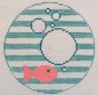 Fish Bubbles Monogram Round