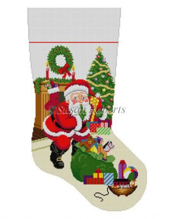 Shh Santa With Bag Of Toys - Stocking