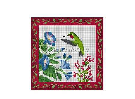 Hummingbirds At Morning Glories