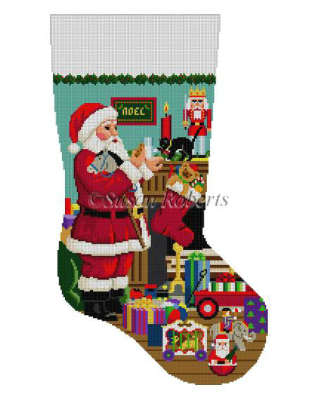 Santa's Milk And Cookies - Stocking