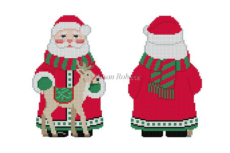 Long Red Coat Santa & Reindeer · 2 Sided