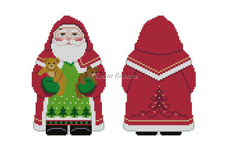 Tree Coat Santa with Teddies · 2 Sided