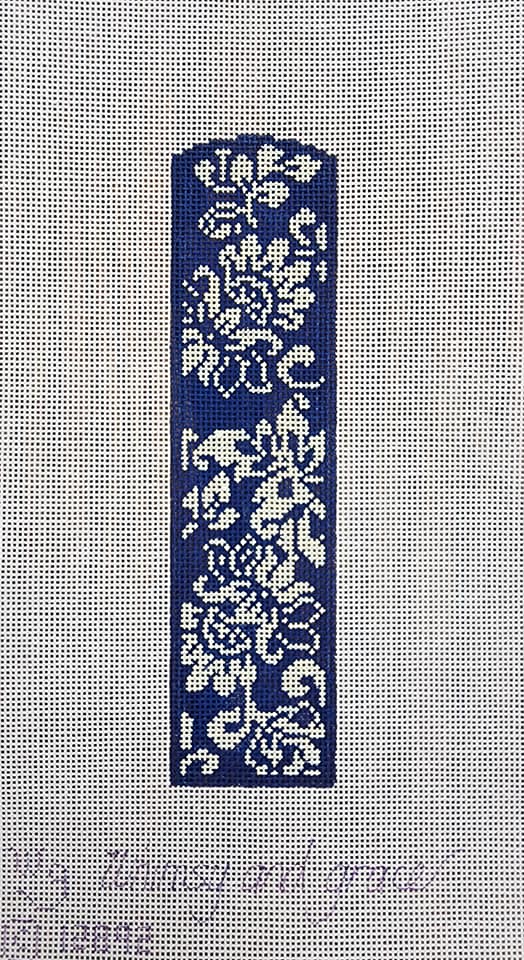 Navy Damask Bookmark