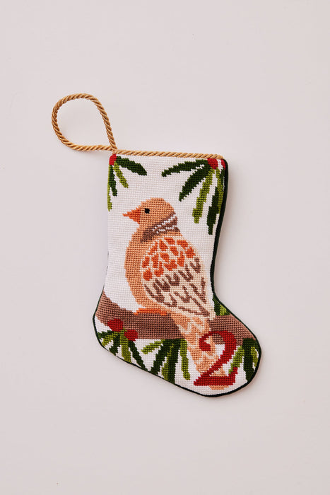 2 Turtle Doves - Ornament Sized Stocking