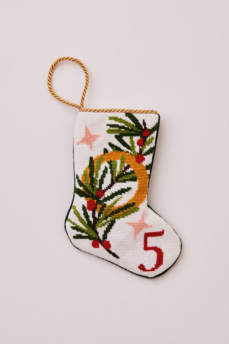 5 Golden Rings - Ornament Sized Stocking