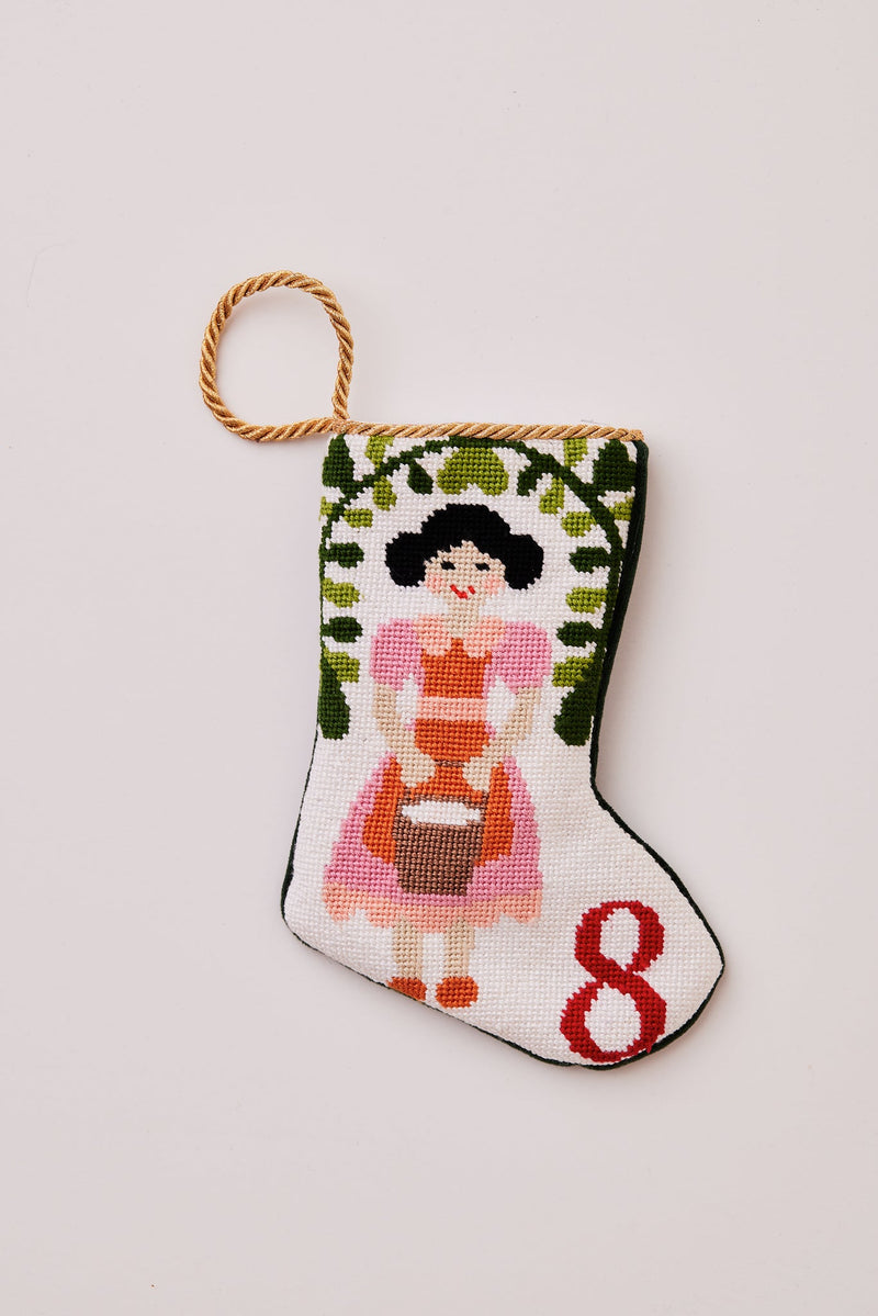 8 Maids a Milking - Ornament Sized Stocking