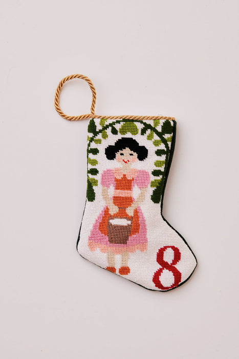 8 Maids a Milking - Ornament Sized Stocking