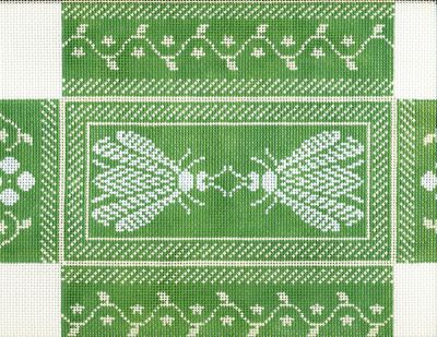 N's Bee Brick - Green Silver & Cream