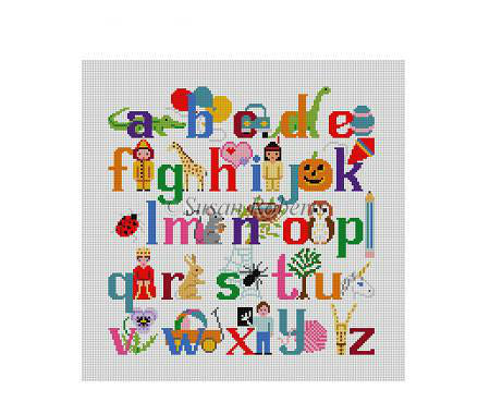 Alphabet w/Characters 1 - Chair Seat