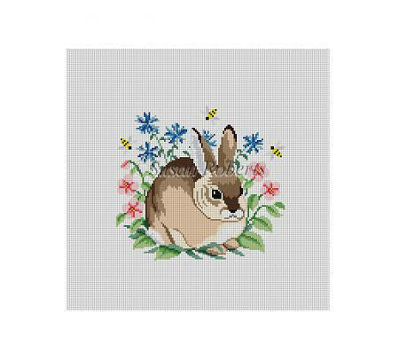 Rabbit In Flowers - Chair Seat