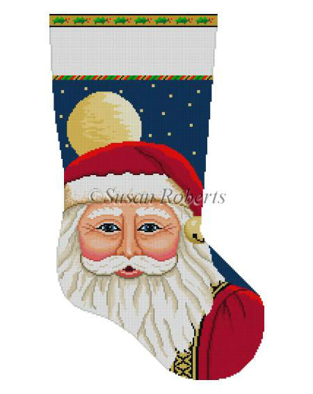 Santa Face With Moon - Stocking