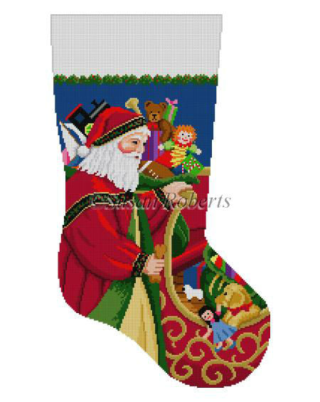 Santa At Sleigh - Stocking