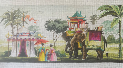 Elephant W Tent Tapestry