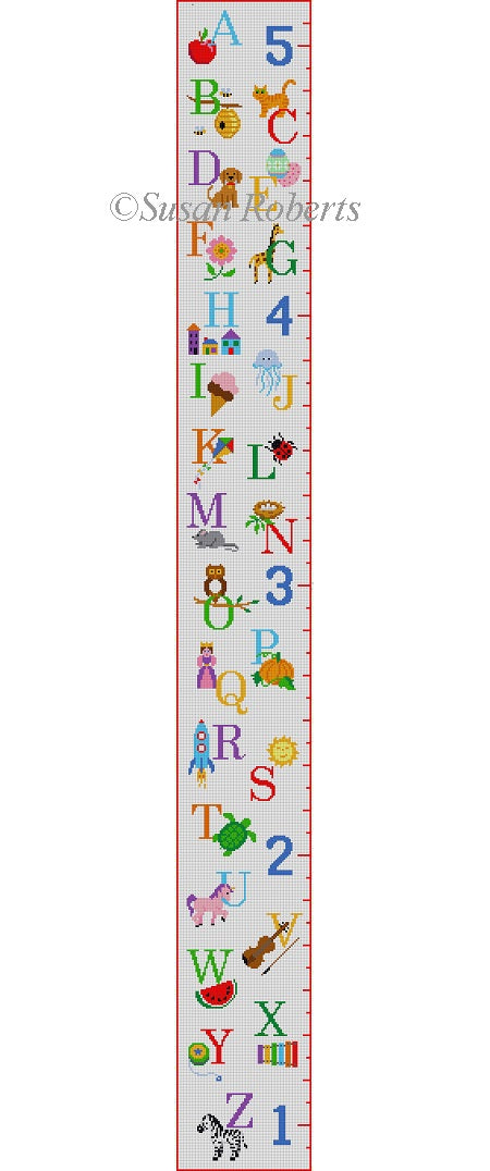 Growth Chart, Alphabet Sampler
