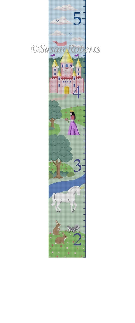 Growth Chart, Castle, Unicorn, Princess