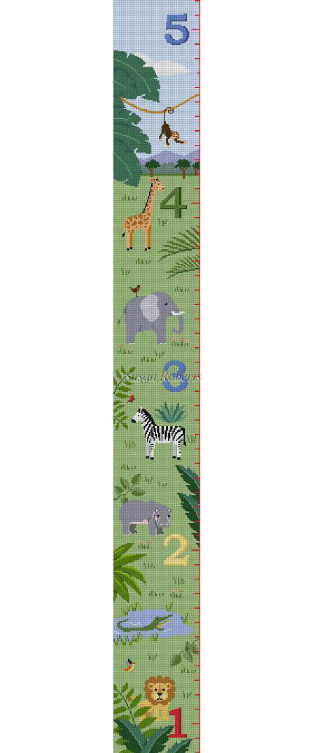 Growth Chart, Animal Savannah