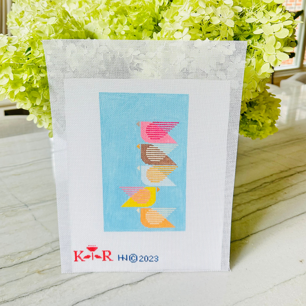 Kate Rhees · Blue Multi Birds Sunglasses Case