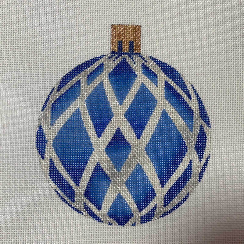 Ornament - Blue with Silver Cage