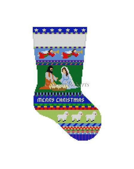 Bold Stripe Nativity - Midi Stocking