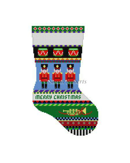 Bold Stripe Nutcracker - Midi Stocking