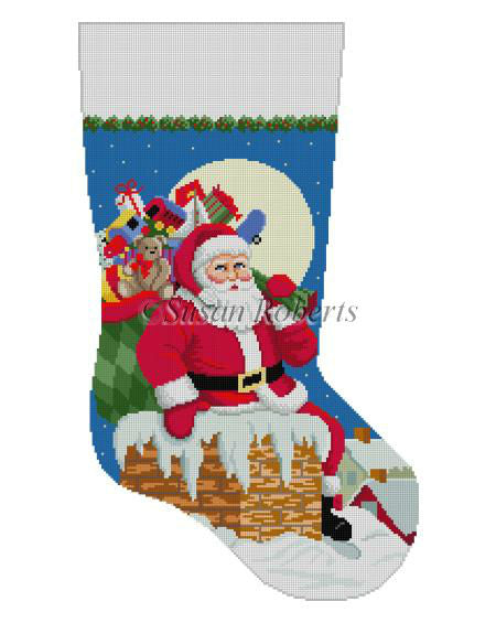 Santa, Down The Chimney, Boy Toys - Stocking