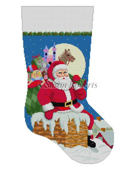 Santa, Down The Chimney, Girl Toys - Stocking