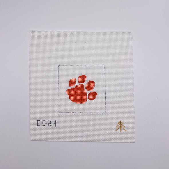 Coozie Insert - Paw Print White & Orange
