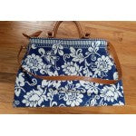 Karen's Damask Tote - Navy & Ivory (4 pieces)