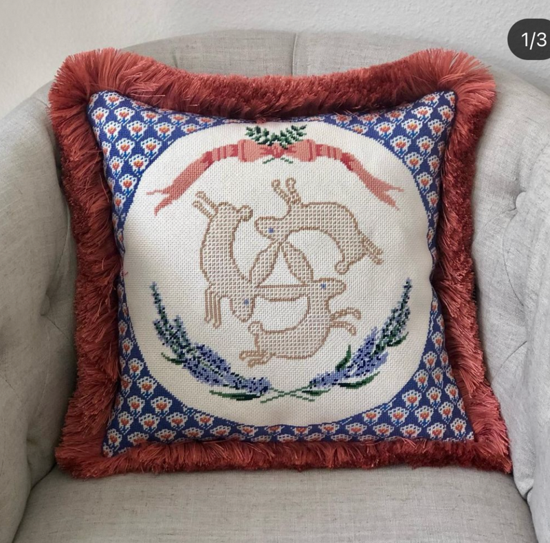 3 Bunnies Provence Pillow