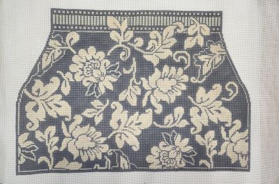 Karen's Damask Tote - Grey & Ivory (4 pieces)