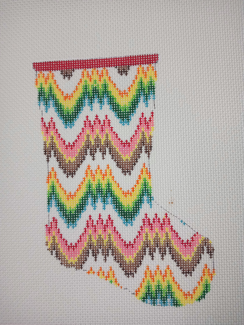 Mini-Stocking - Flame Stitch
