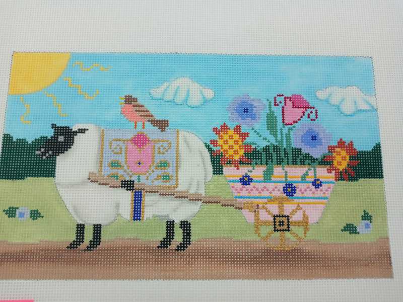 Sheep Pulling Flower Cart #1
