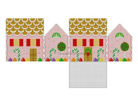 Pink Peppermint/Candy Canes - 3D Gingerbread House