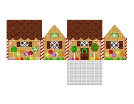 Chocolate Wafers & Lollipops - 3D Gingerbread House