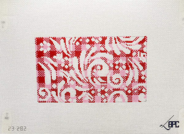 Red/Pink Check Purse Insert 4 x 7”