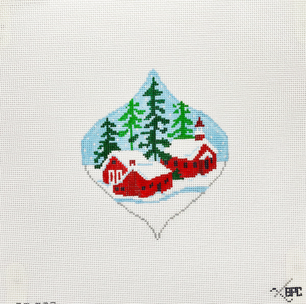 Red Village Ornament