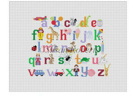 Alphabet w/ Characters 2 - Chair Seat