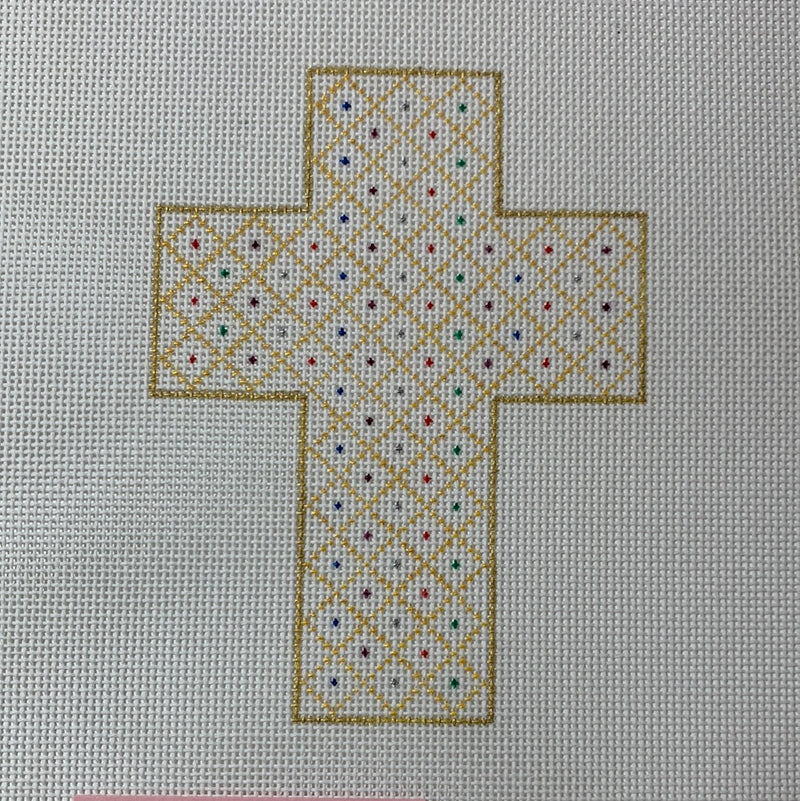 Gold Cross with Small Beads