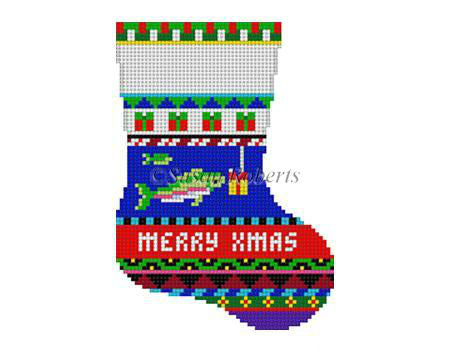 Bold Stripe Fish Present - Mini Stocking