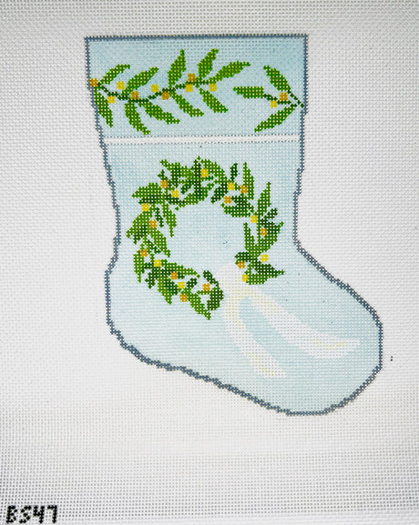 Warm Welcome Wreath - Ornament Sized Stocking