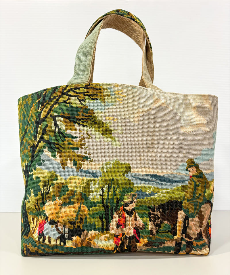 After the Hunt Tote - Bespoke Needlepoint Bag Collection