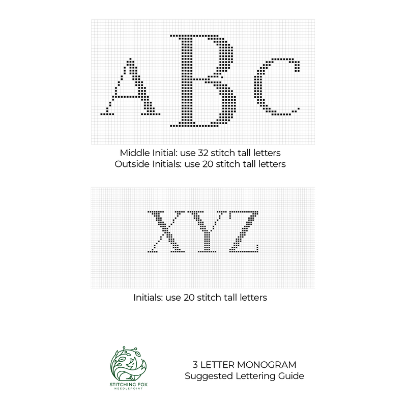 Lettering Guide · 3 Letter Monogram